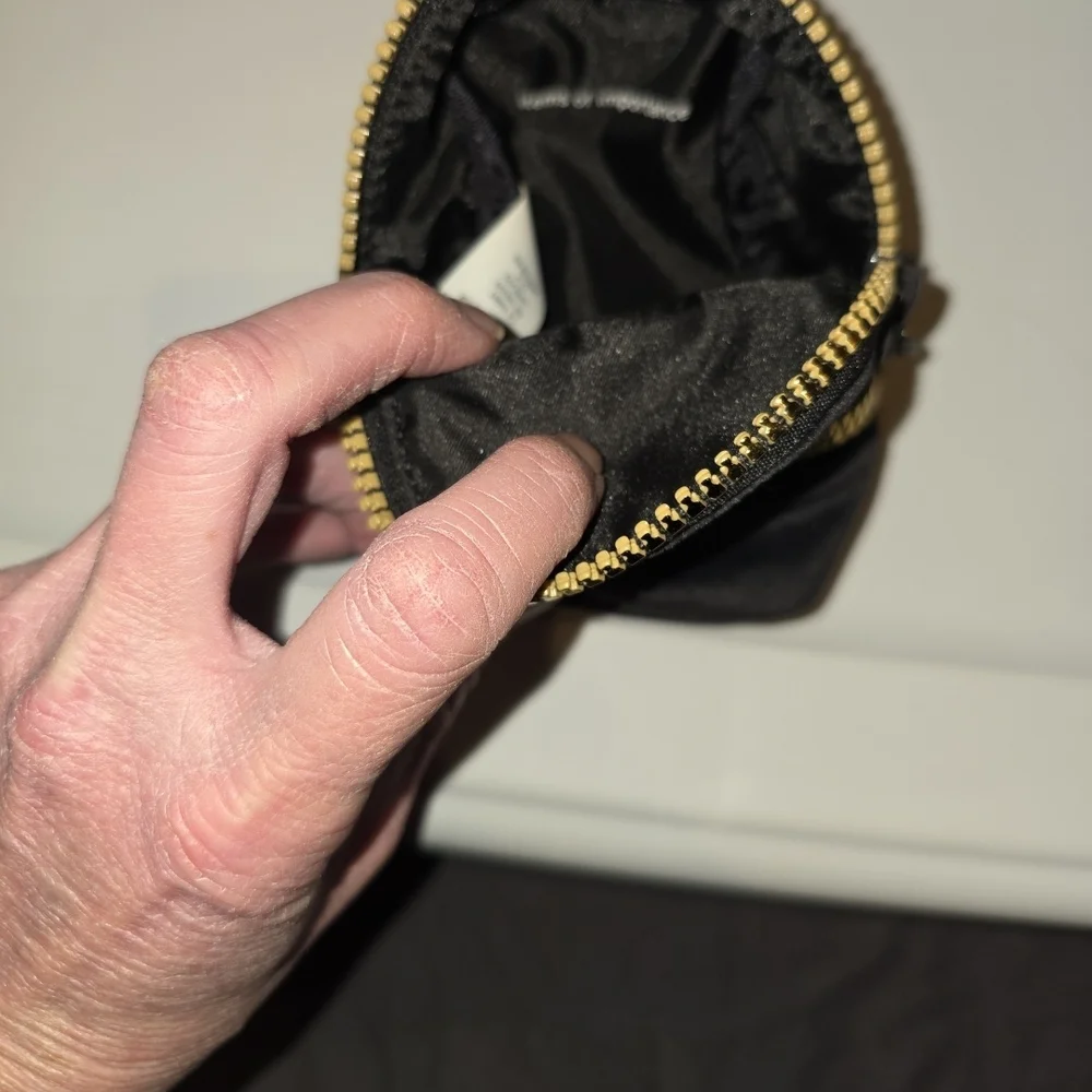 Lululemon Black Micro Backpack Key Holder with Gold Zipper